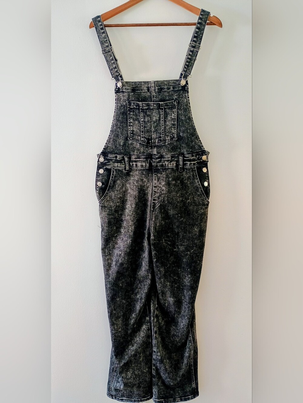 Pink Lily Faded Black Overalls Size Large
